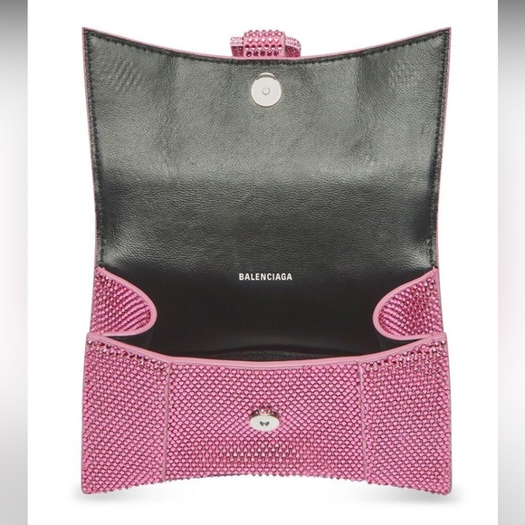 Balenciaga Hourglass Crystal / Rhinestones Pink Bag - Picture 3 of 7